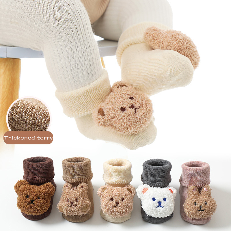 Thick Coral Fleece Baby Socks  - Unisex Baby Socks Non Slip 评论和价格