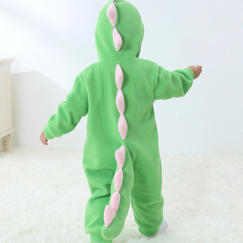 Newborn Baby Green Dinosaur Ro - Cotton Baby Onesies Zipper 评论和价格