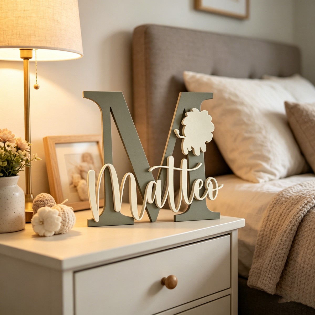 1Pc Custom Lion Name & Initial - Nursery 评论和价格