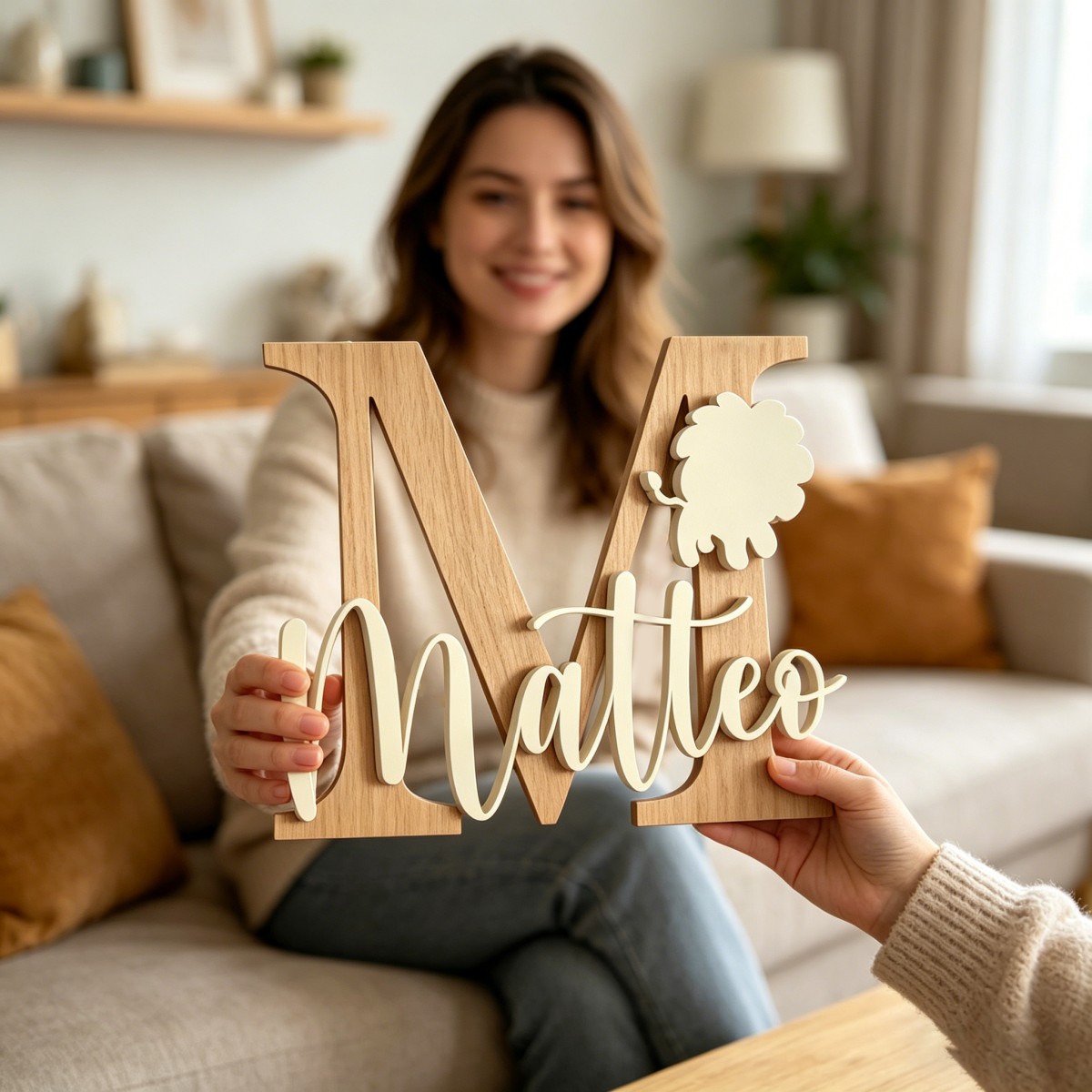 1Pc Custom Lion Name & Initial - Nursery 评论和价格