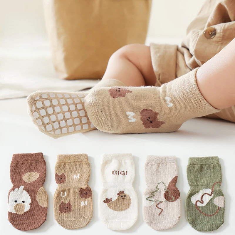 New Autumn Winter Kawaii Baby  - Unisex Baby Socks Non Slip 评论和价格