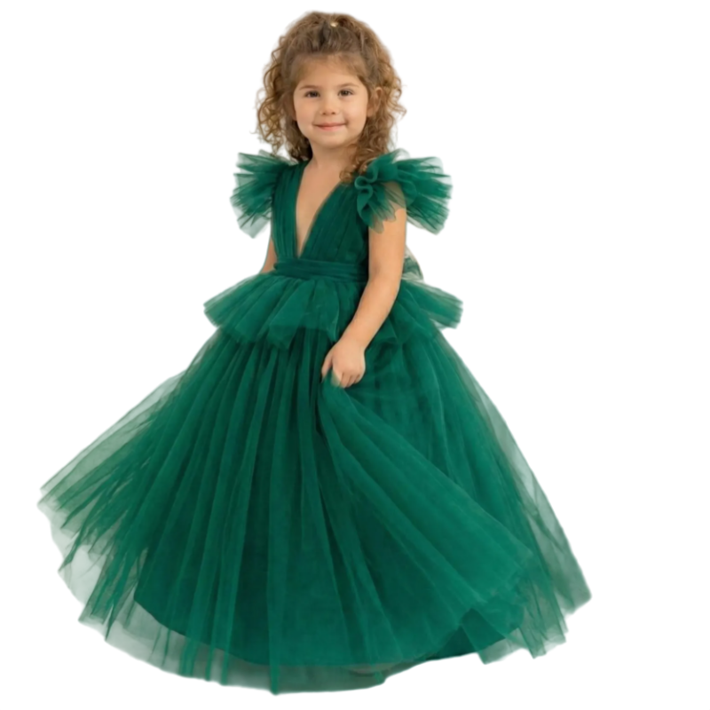 Emerald Green Tulle Toddler Dr - Toddler Girl Tulle Party Dress 评论和价格